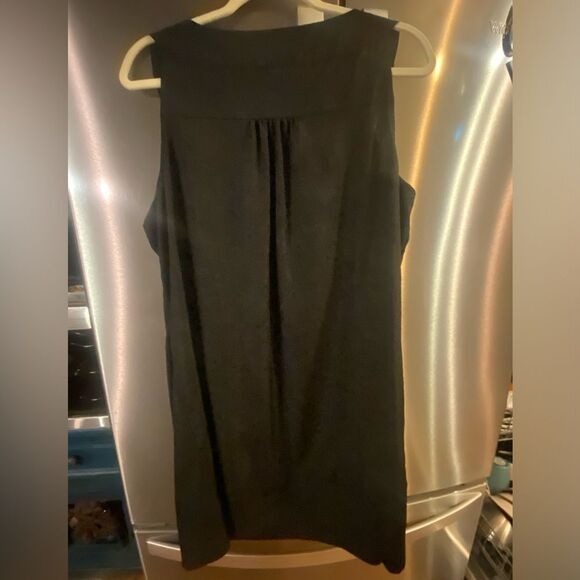 🌸 LANE Bryant Black LBD Sleeveless Knotted scoop Neck Sheath Dress Pockets 22 - Picture 10 of 12